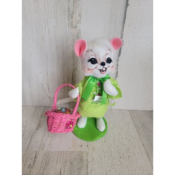 Annalee Mouse boy basket eggs green outfit Decor Easter - Picture 2 of 9